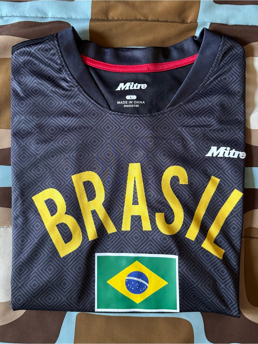 New Mitre Brazil Game Day Soccer Jersey – Black – Size Large
